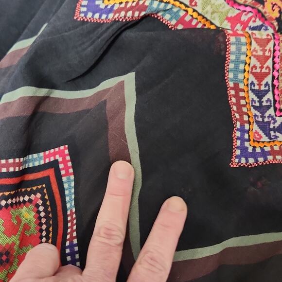 Tanvi Kedia Anthro Women's Black Multi-colored Sleeveless Embroidered Dress SZ 8 - Picture 13 of 14